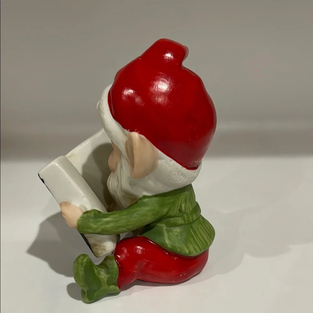 Vintage 1960's Homco Santa's Workshop Elf  Reading a Book Figurine #5406